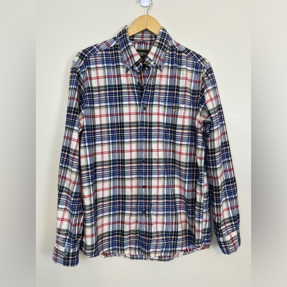 Eddie Bauer Plaid 100% Cotton Men’s Classic Flannel Button Down Shirt